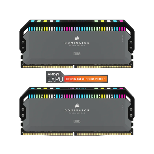 CORSAIR Dominator Platinum iCUE RGB 32GB (16GB x2) DDR5 C36 with 5600MHz Base Speed, Overclockable Speed and AMD Expo Optimized for Ryzen 7000 Processors for Desktop PC Computer (Black) | CMT32GX5M2B5600Z36