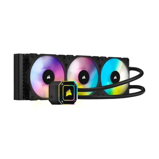 CORSAIR H150i Elite Capellix All-in-One Liquid CPU Cooler with Triple ML120 iCUE RGB PWM 120mm Fans, 33 LEDs, Copper Cold Plated Pump Head and Pre-Applied Thermal Paste for Desktop PC Computer | CW-9060048-WW