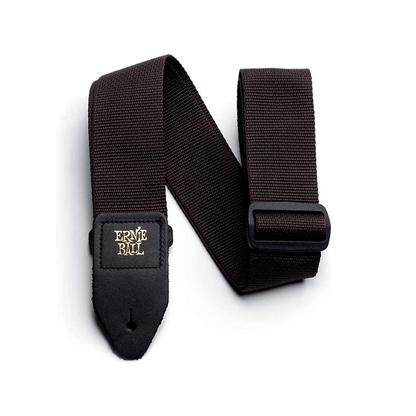 Ernie Ball 41" x 72" PolyPro Guitar Strap Series with Durable Premium Leather Ends for Acoustic and Electric Guitars (Brown) | 4502