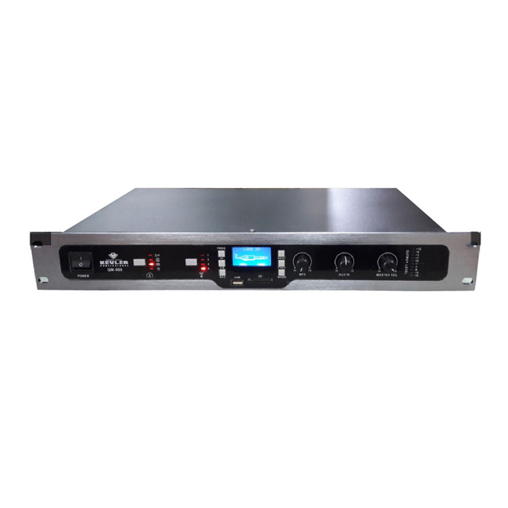 KEVLER QM-900 Conference System with 60 Units Max Group Management, Master Volume Control, Record & Play Function, USB/SD Card Support, Rack Stackable Unit and Output Level LED Indicator for Business Audio Use