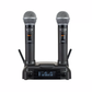 KEVLER RCM-77 Dual Wireless Microphone System with Dual Antenna Receiver and Inductive Charging System with Ports, LCD Display, 1100mAh Battery and 200 Max Selectable Channels