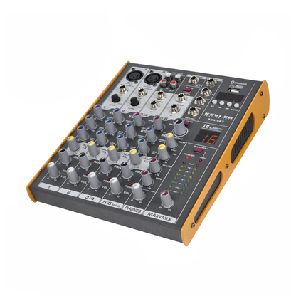 KEVLER SMX-6BT 6 Channel Compact Bluetooth Mixer with USB, 2 Microphone/Line Stereo Input, 48V Phantom Power, MP3 Play/Record Function and Echo/Repeat/Delay Effects