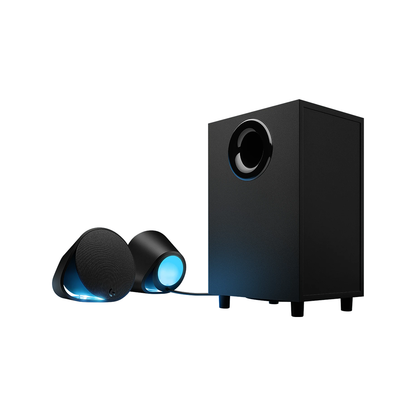 [CLEARANCE] Logitech G560 2.1 Speaker System with Bluetooth 4.1, 240W Active Subwoofer, LIGHTSYNC RGB, Two Passive Satellite Speakers, DTS-X Ultra Surround Sound, USB and 3.5mm Jack Input for Gaming PC