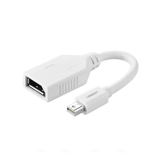 UGREEN 15cm DisplayPort Female to Mini DP Male Adapter for Laptops, PC and Desktop Monitors (White) | 10445