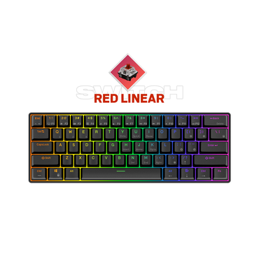 [CLEARANCE] Royal Kludge RK RK61 RGB 61 Keys Dual Mode Bluetooth 5.2 and Wired Mechanical Gaming Keyboard (White) - Blue Clicky