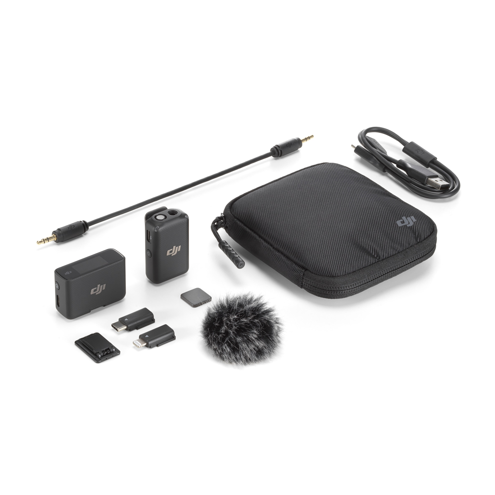 DJI Wireless Lavalier Microphone with 820ft Max Wide Range, 14-hour Recording, Magnetic Attachment and OLED Touchscreen for Smartphones, Cameras and PCs | 1TX+1RX