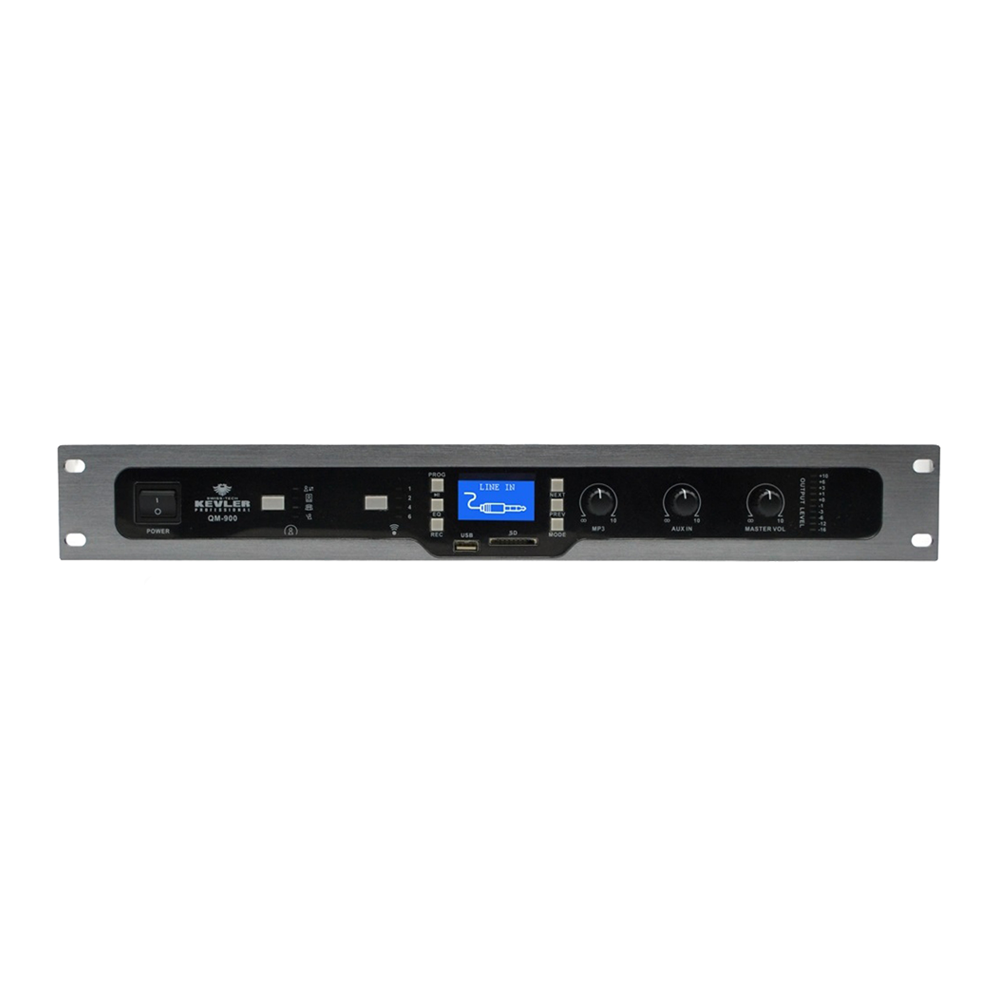 KEVLER QM-900 Conference System with 60 Units Max Group Management, Master Volume Control, Record & Play Function, USB/SD Card Support, Rack Stackable Unit and Output Level LED Indicator for Business Audio Use