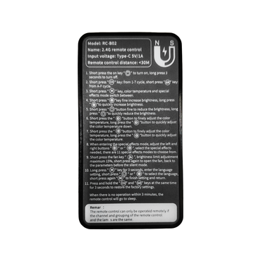[CLEARANCE] Ulanzi RC-B02 2.4GHz Wireless Remote Controller with 7-Channel Frequency, 500mAh Battery and 30-Meters Long Range Connection for Supported Studio LED Video Lights | 3203