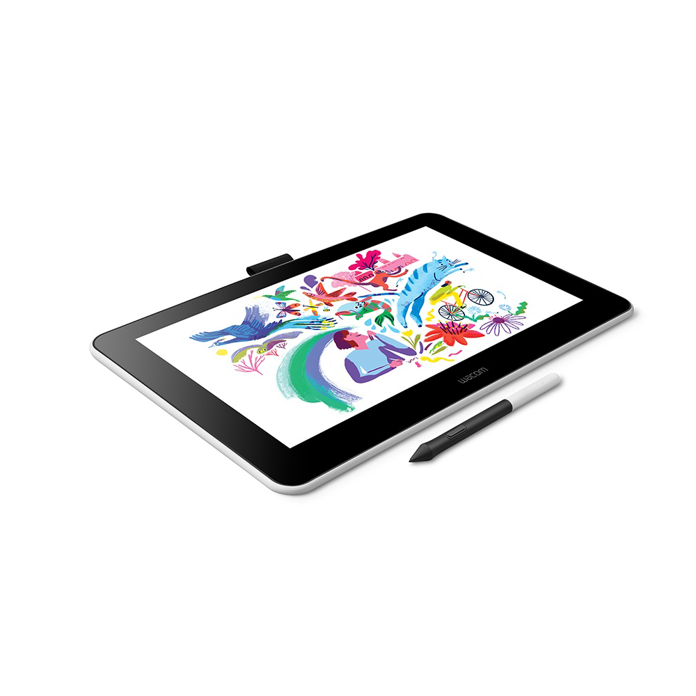 Wacom One Digital Creative Drawing Tablet with 13.3" 1080p Touch Screen Paper-like Display, Battery-free Pen, 4096 Pen Pressure Levels, 19 Degree Built-in Kickstand, HDMI and USB In/Out Port for PC Laptop and Android Devices | DTC-133W0C