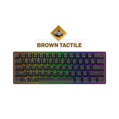 [CLEARANCE] Royal Kludge RK RK61 RGB 61 Keys Dual Mode Bluetooth 5.2 and Wired Mechanical Gaming Keyboard (White) - Blue Clicky