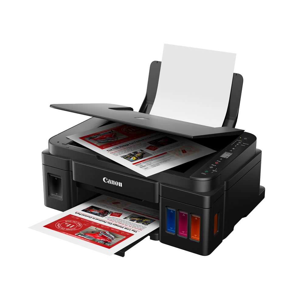 Canon PIXMA G3010 3-in-1 Refillable Inkjet Printer with Print, Scan and Copy, 4800DPI Printing Resolution, 100 Sheet Rear Tray Paper Feeder, 8ipm Printing Speed, USB PC Interface and Wireless Printing for Home and Office Use