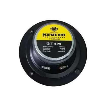 KEVLER GT-5M 150W Speaker Driver with 5" Cone Midrange, 8 Ohms Impedance, 96dB Sensitivity and 600Hz-8KHz Frequency Response
