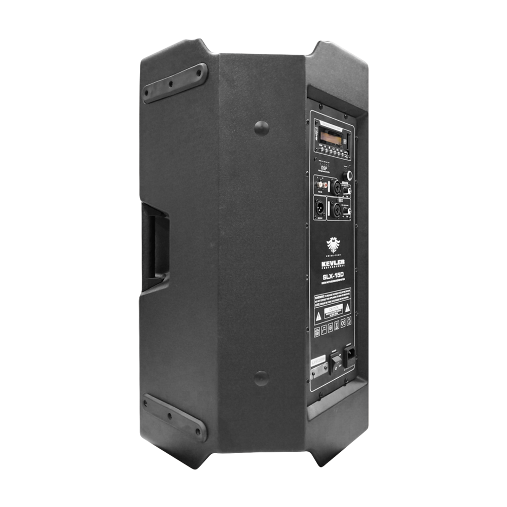KEVLER SLX-15D 15" 1000W Full Range Active PA Loudspeaker (PAIR) with Class D Amplifier and DSP Controls, Built-In USB Port, FM and Bluetooth Function for Events and Gatherings