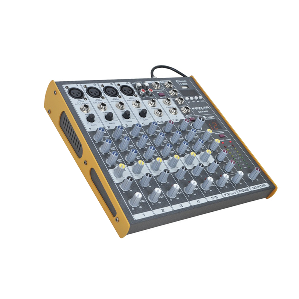KEVLER SMX-8BT 8-Channel Compact Bluetooth Mixer with 4 Microphone/Lin ...