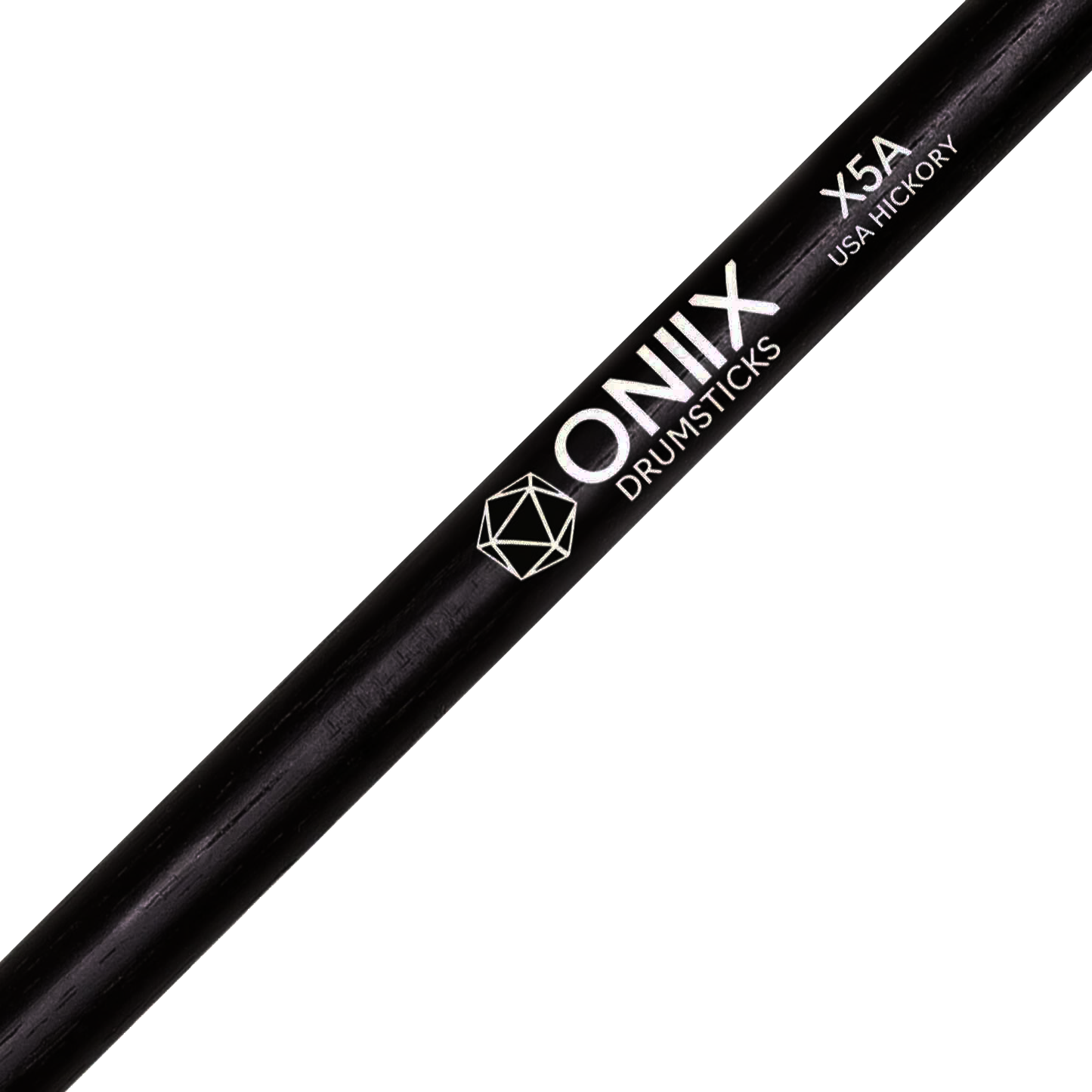 ONIIX X5A Extra Length Oval Wood Tear Drop Tip Drumsticks with Medium Taper Hickory for Drums and Percussions (Black) | OX5A