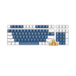 Royal Kludge RK RK-1105 Double Shot PBT Keycaps with IBM 115-Key Standard English and Tricolor Section Layout (White/Blue/Yellow) for Keyboards