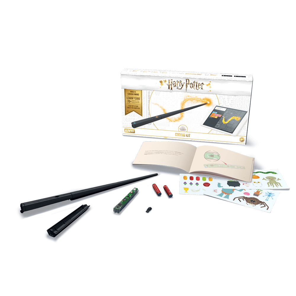 KANO Harry Potter Build A Wand Motion Control Coding Kit with Built-in Accelerometer and Gyroscope for Hand Motion Detection, Easy Step-by-Step Handbook, Mobile App Support and Bluetooth Connectivity