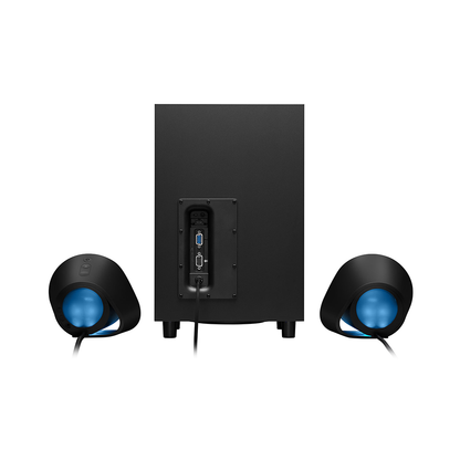 [CLEARANCE] Logitech G560 2.1 Speaker System with Bluetooth 4.1, 240W Active Subwoofer, LIGHTSYNC RGB, Two Passive Satellite Speakers, DTS-X Ultra Surround Sound, USB and 3.5mm Jack Input for Gaming PC