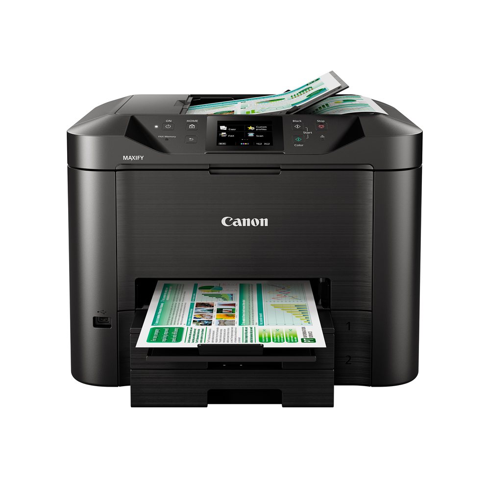 Canon MAXIFY MB5470 High Speed Multi-Function Cartridge Type Printer with Scan, Copy and Fax Function, 250 Max Paper Storage, 600x1200DPI Resolution, 2-Sided Print and Scan, WiFi and Ethernet Connectivity for Office and Commercial Use