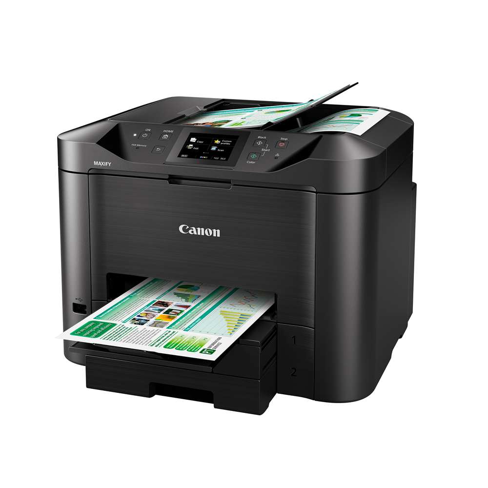 Canon MAXIFY MB5470 High Speed Multi-Function Cartridge Type Printer with Scan, Copy and Fax Function, 250 Max Paper Storage, 600x1200DPI Resolution, 2-Sided Print and Scan, WiFi and Ethernet Connectivity for Office and Commercial Use