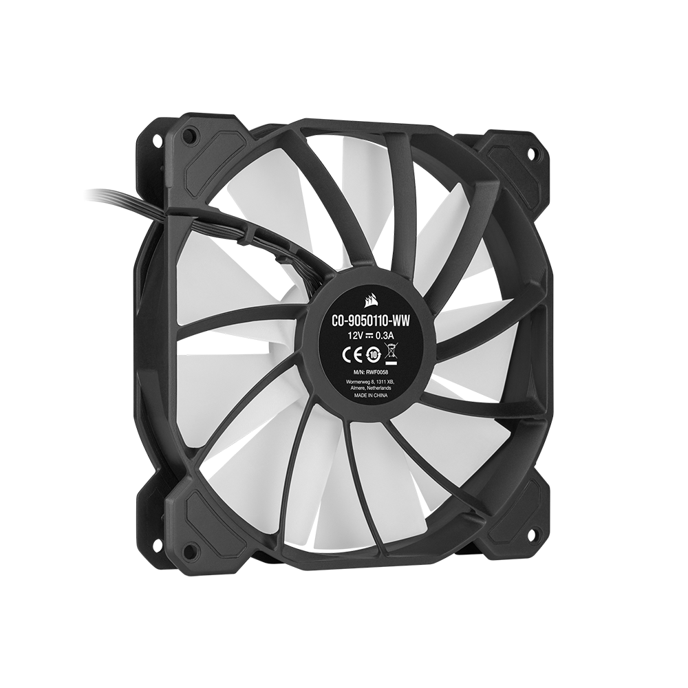 CORSAIR SP140 Elite iCUE RGB 2pcs 140mm Desktop System Unit PWM Cooling Fan Dual Pack with Included Lightning Node Core, 1200 RPM Fan Speed and Hydraulic Motor for PC Computer (Black) | CO-9050111-WW
