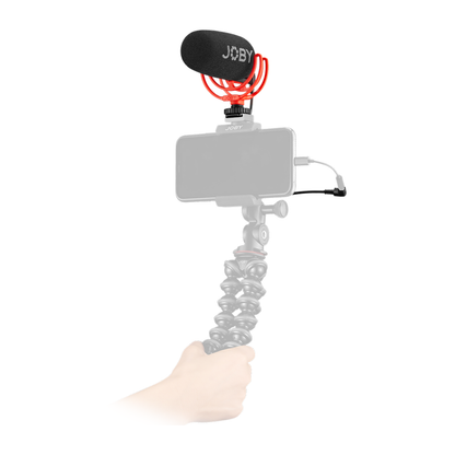JOBY Wavo Super Cardioid Type Vlogging Microphone with Electret Condenser Capsule, 3.5mm TRS/TRRS connection, 1/4"-20 Tripod and Cold Shoe Mount for Cameras and Mobile Phones | 1675