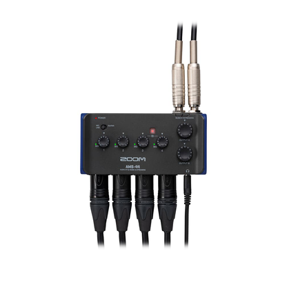 Zoom AMS-24 / AMS-44 Portable 4-Channel USB Audio Interface with XLR/TRS Combo Input Jack, Switchable Inputs, Stereo Link, 3.5mm Headphone Outputs, USB-C Interface and AA Battery Operation for Musicians AMS 24 AMS 44