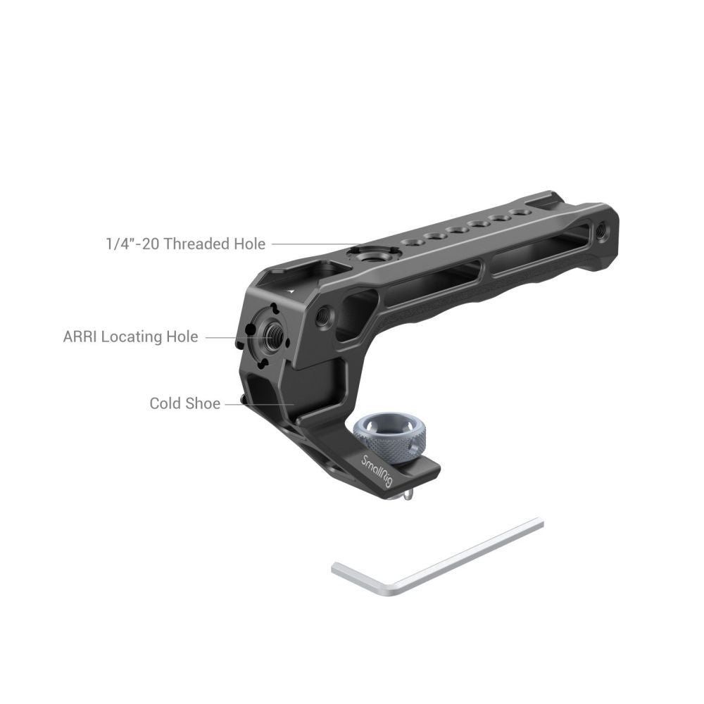 SmallRig ARRI Anti-Slip Top Handle Grip (Lite) with 3/8"-16" Locating Holes with Microphone/LED Light Monitor Mount for DSLR Cameras | 3765