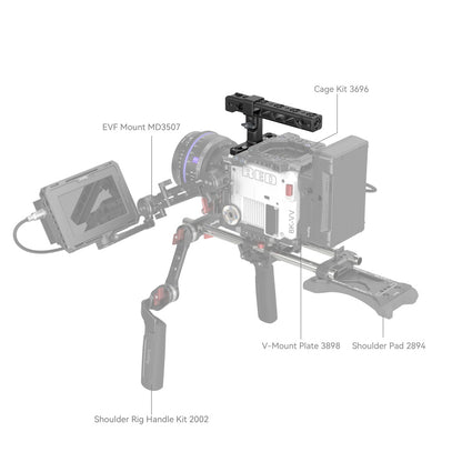 SmallRig Dedicated Top Handle Grip for RED Komodo / V-Raptor / V-Raptor XL Professional Video Cameras with 1/4"-20" Threaded Holes and Shoe Mounts for Various Accessories | 4062