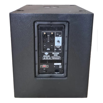 KEVLER KRX-615SA 15" 600W Powered Active Subwoofer Bass Speakers (PAIR) with Built-In Class D Amplifier, XLR and 6.5mm TRS AUX Line In and Vertical Pole Mounting Port