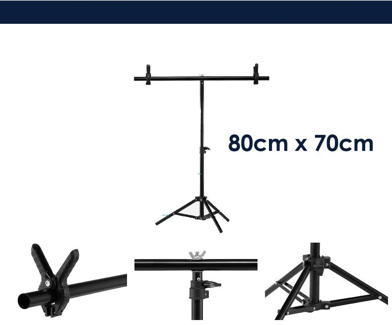 Pxel LS-BD8X6T 80cm x 60cm T Type Photography Background stand with Clip