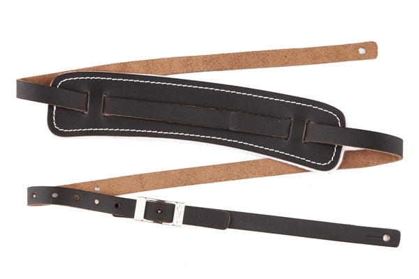 Fender Standard Vintage Guitar Strap Suede Leather 42" to 55" Long with Buckle 50s (Black)