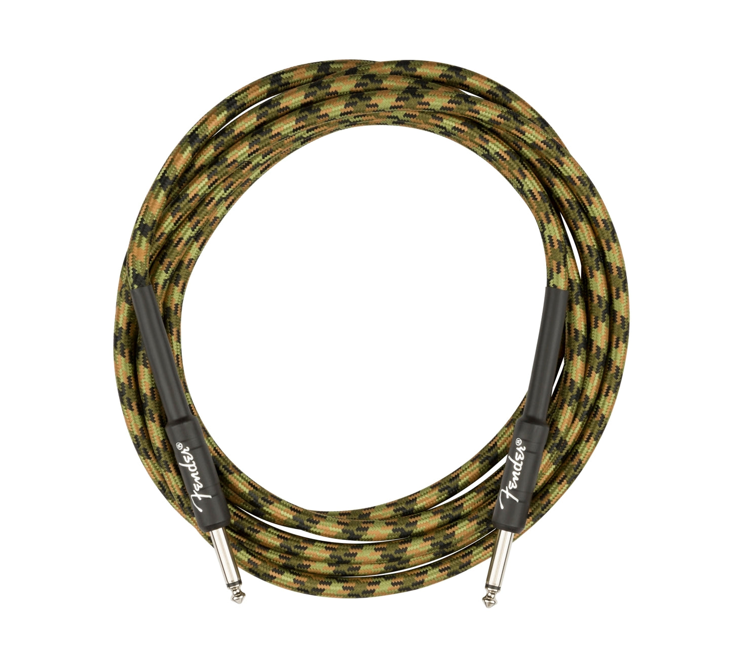 Fender Professional Series Camo Instrument Cable 18.6ft Straight-Straight with Nickel-plated 1/4" Connectors, 22AWG, Camouflage (Desert, Winter, Woodland)
