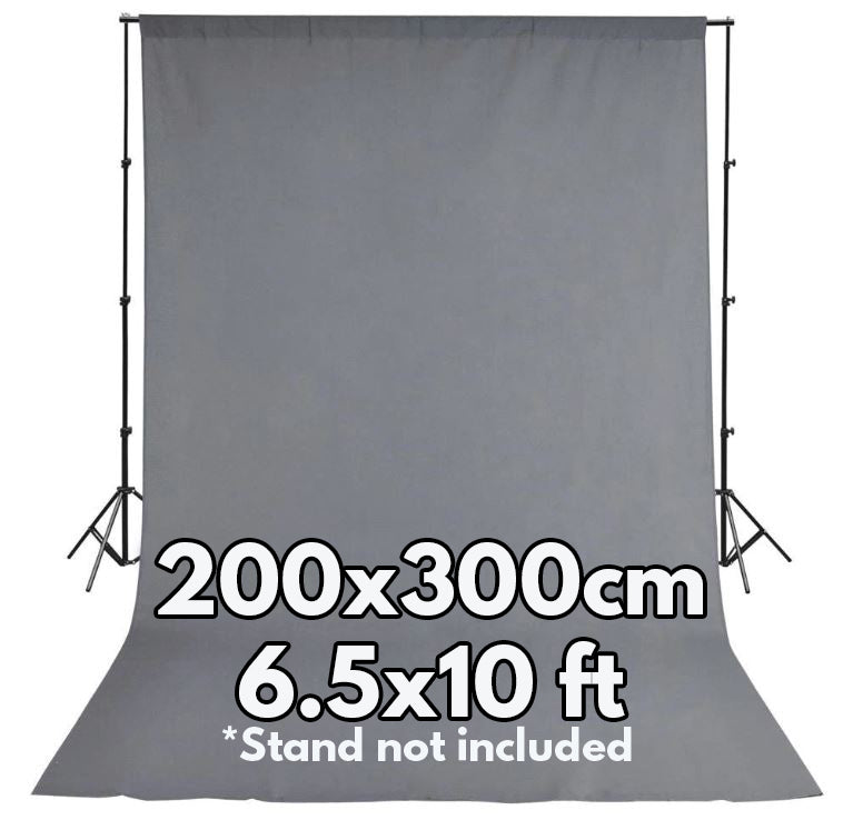 Pxel AA-ML2030GRY 200x300 cm Seamless Muslin Background Cloth Backdrop Gray 6.5 x 10 Feet