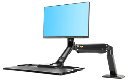 [CLEARANCE] NB North Bayou NB40 22"- 32" with 15Kg Max Payload Sit and Stand Workstation VESA Monitor Desk Mount, Keyboard Tray and Gas Strut Full Motion Swivel Arm for LCD LED TV Television