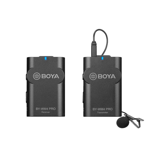 Boya BY-WM4 Pro K1 Portable 2.4G Wireless Microphone System SingleTransmitters + One Receiver) with Hard Case for DSLR Camera Camcorder Smartphone PC Tablet Sound Audio Recording Interview