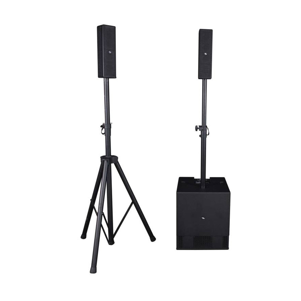PROEL SESSION 4 1200W 3-Channel Class D Active Portable Vertical Array System Speaker with Bluetooth, SMPS, 6.5" BAND PASS Woofers, 4 Neodymium 2.75" Full-Range Speakers, CORE LT 24Bit DSP, 2 MIC/LINE IN and 2 LINKS XLR Male