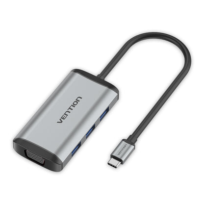 [CLEARANCE] Vention 5 in 1 USB Type-C Adapter Hub Multifunctional with 3 High Speed 5Gbps USB 3.0 Ports, Fast Charging 87W USB Type C Power Delivery, and SD/microSD Card Reader for PC and Laptops