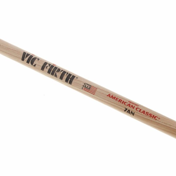 Vic Firth American Classic 7A Hickory Wood Tear Drop Tip Drumsticks (Pair) Drum Sticks for Drums and Percussion (Wood, Nylon Tips)