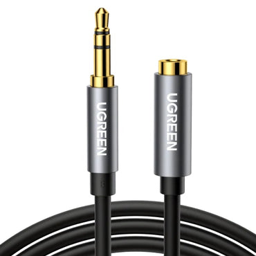 [CLEARANCE] UGREEN 3.5mm AUX Male to Female Gold-Plated Aluminum Extension Cable with HiFi Stereo Audio for Laptop, PC, Smartphone (5M)