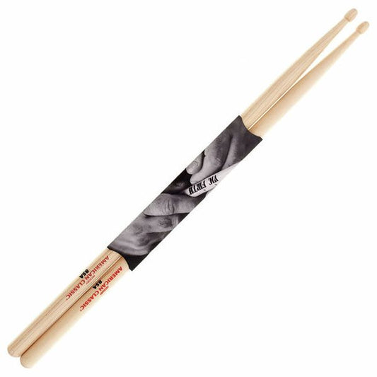 Vic Firth American Classic 85A Hickory Wood Tear Drop Tip Drumsticks (Pair) Drum Sticks for Drums and Percussion