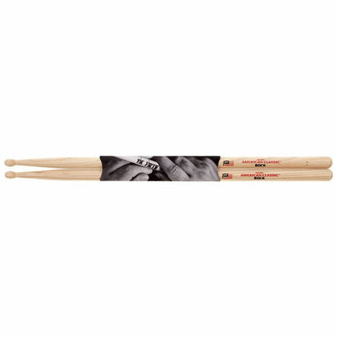 Vic Firth ROCKN American Classic Hickory Wood Oval Tip Rock Drumsticks (Pair) Drum Sticks for Drums and Percussion (Wood, Nylon Tip)