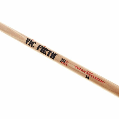 Vic Firth American Classic 3A Hickory Wood Tear Drop Tip Drumsticks (Pair) Drum Sticks for Drums and Percussion
