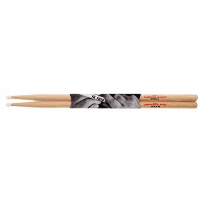 Vic Firth ROCKN American Classic Hickory Wood Oval Tip Rock Drumsticks (Pair) Drum Sticks for Drums and Percussion (Wood, Nylon Tip)