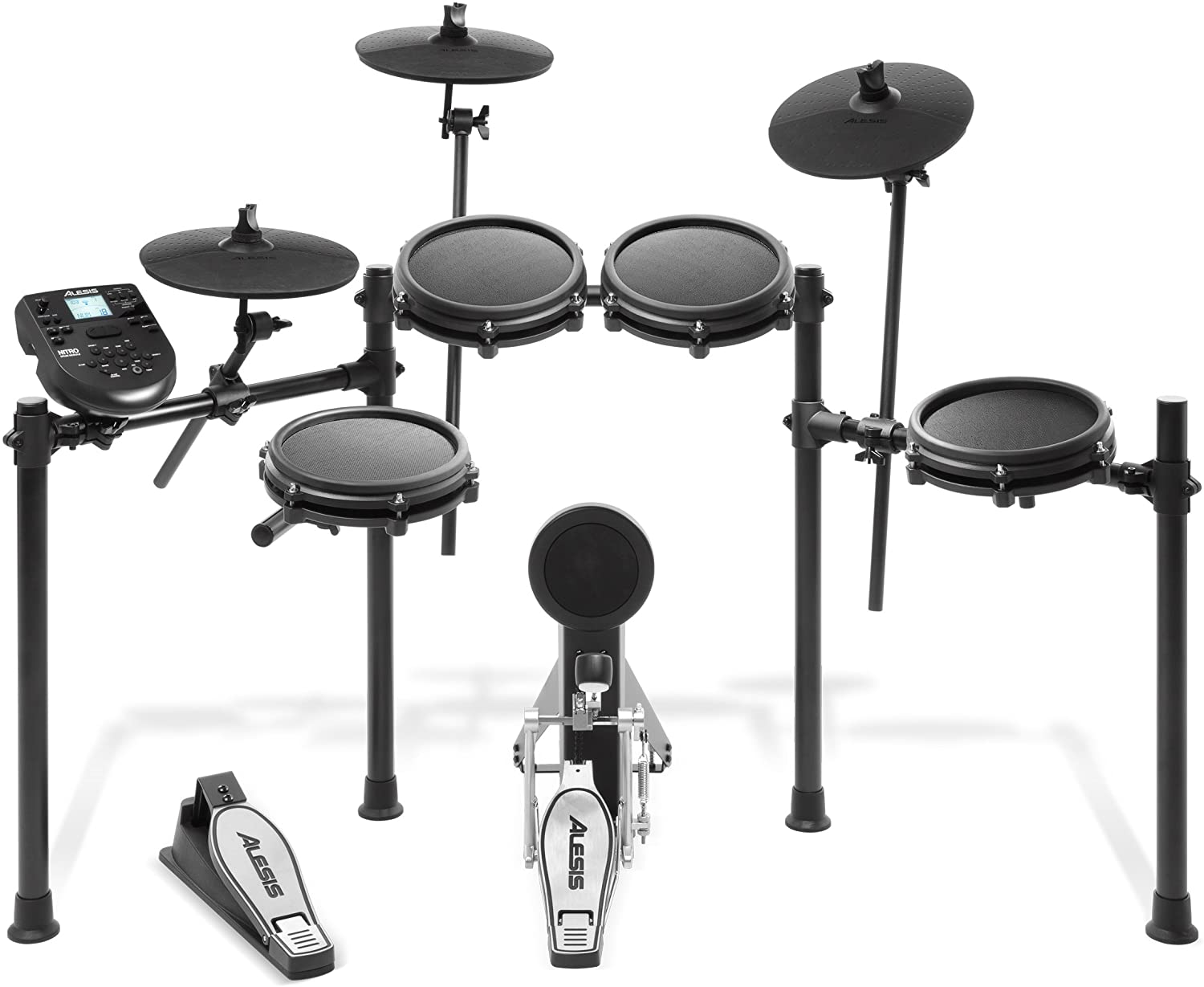 Alesis Nitro Mesh Kit 8 Piece All Mesh Electronic Drum Kit with Super Solid Aluminum Rack Drum Sticks and Drum Key Included
