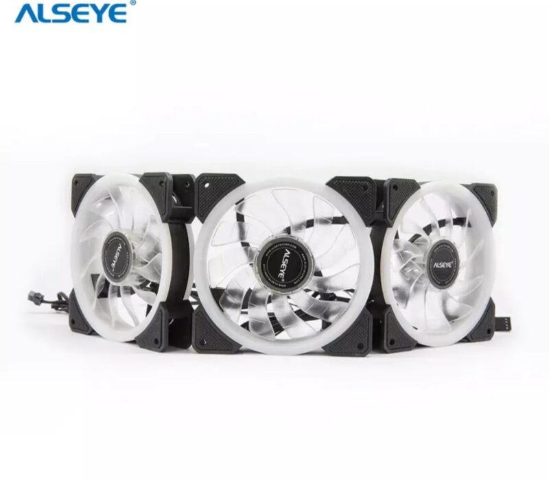 Alseye CRLS 300DS 120mm LED Case RGB D Ringer Cooling Fans with 2pcs Multicolored LED Strips with Wireless Remote Control for PC Cabinets and Radiators