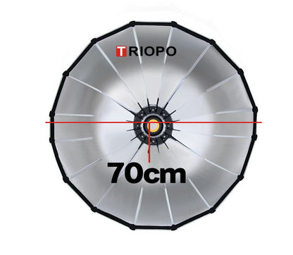Triopo 27.6 inches / 70cm Parabolic Hexadecagon Umbrella Softbox for Photography, Location Shoots, Studio Equipment (KP2 70)