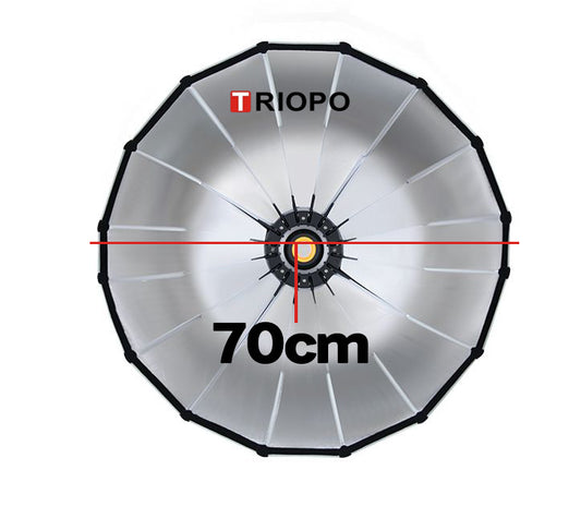 Triopo 27.6 inches / 70cm Parabolic Hexadecagon Umbrella Softbox for Photography, Location Shoots, Studio Equipment (KP2 70)