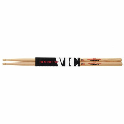Vic Firth American Classic Extreme 5A Hickory Wood Tear Drop Tip Drumsticks (Pair) Drum Sticks for Drums and Percussion (Wood, Nylon Tips)