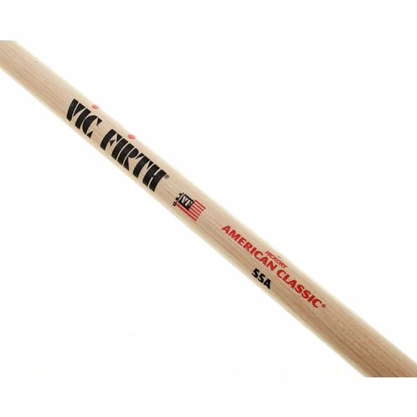 Vic Firth American Classic 55A Hickory Wood Tear Drop Tip Drumsticks (Pair) Drum Sticks for Drums and Percussion